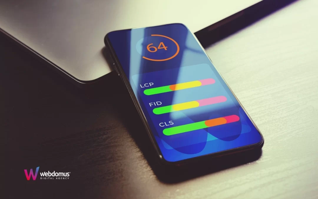 Infografica Core Web Vitals Google 2025 su smartphone: LCP, FID, CLS per ottimizzazione SEO mobile