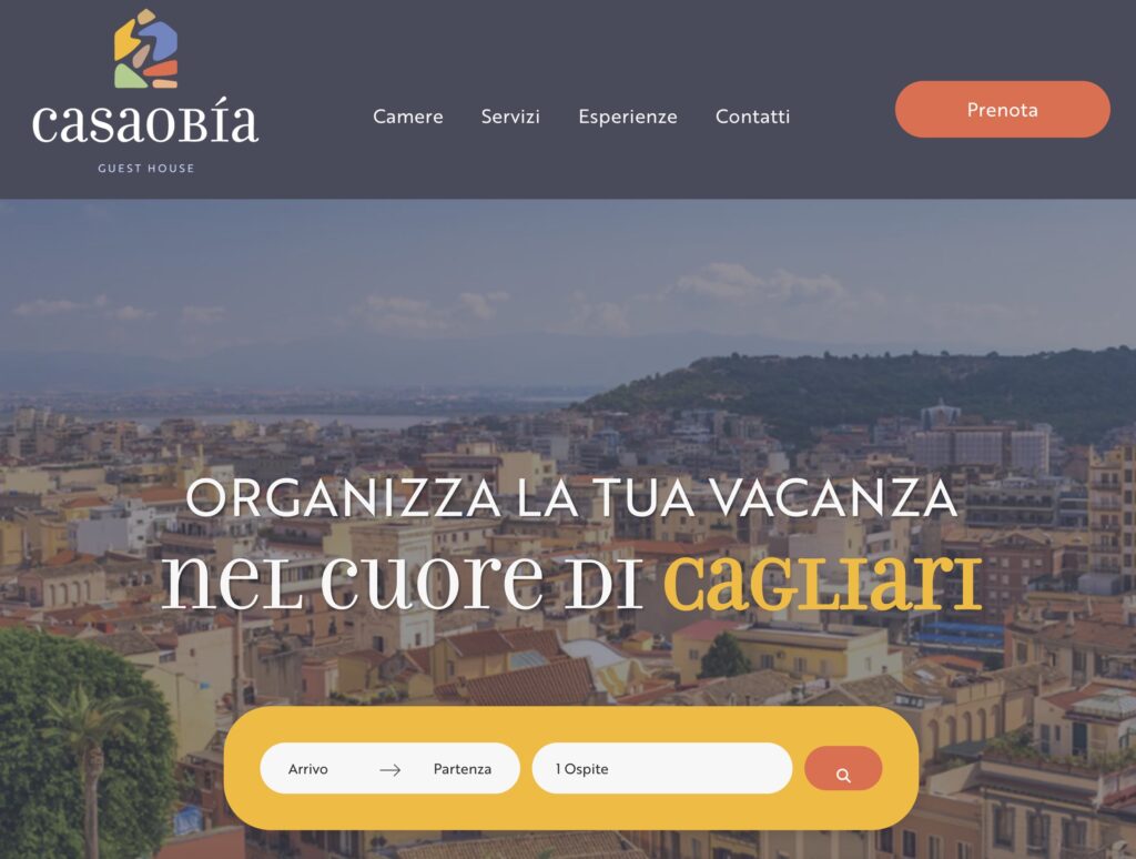 esempio di sito internet con booking engine integrato